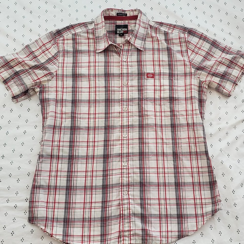 Utility plaid button-up